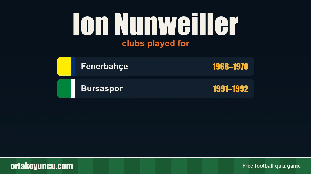 Ion Nunweiller: clubs and years