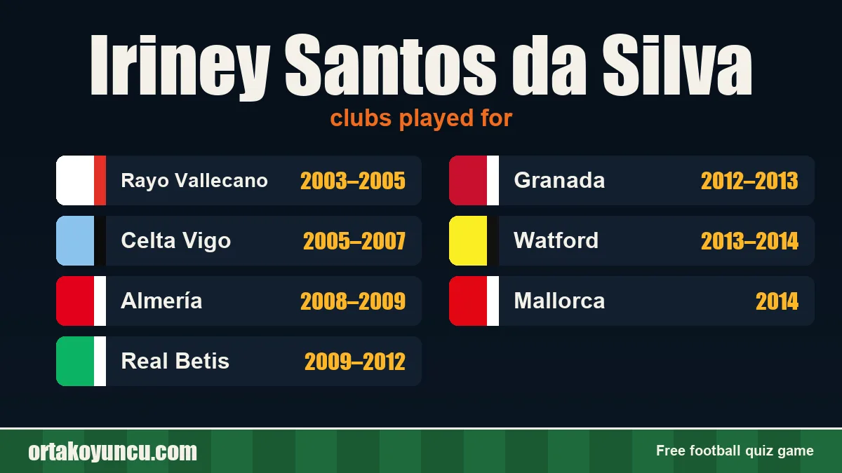 Iriney Santos da Silva: clubs and years