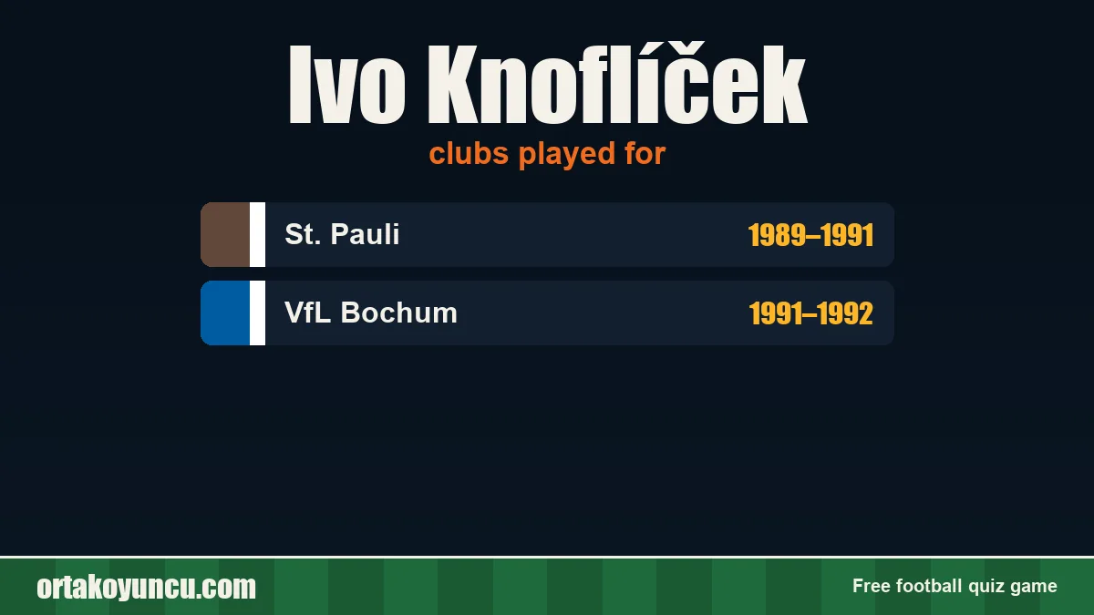 Ivo Knoflíček: clubs and years
