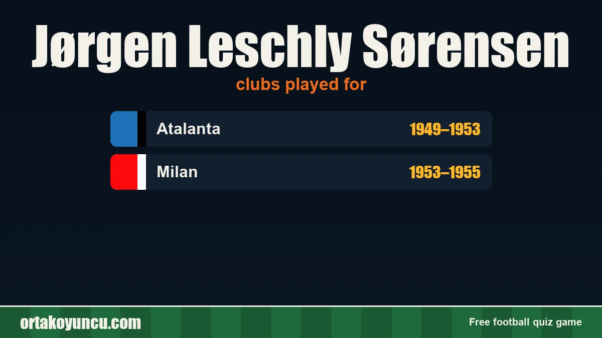 Jørgen Leschly Sørensen: clubs and years