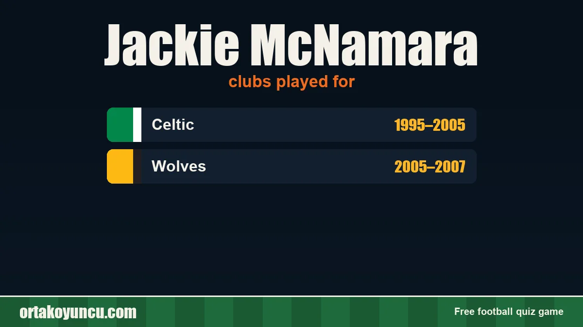 Jackie McNamara: clubs and years