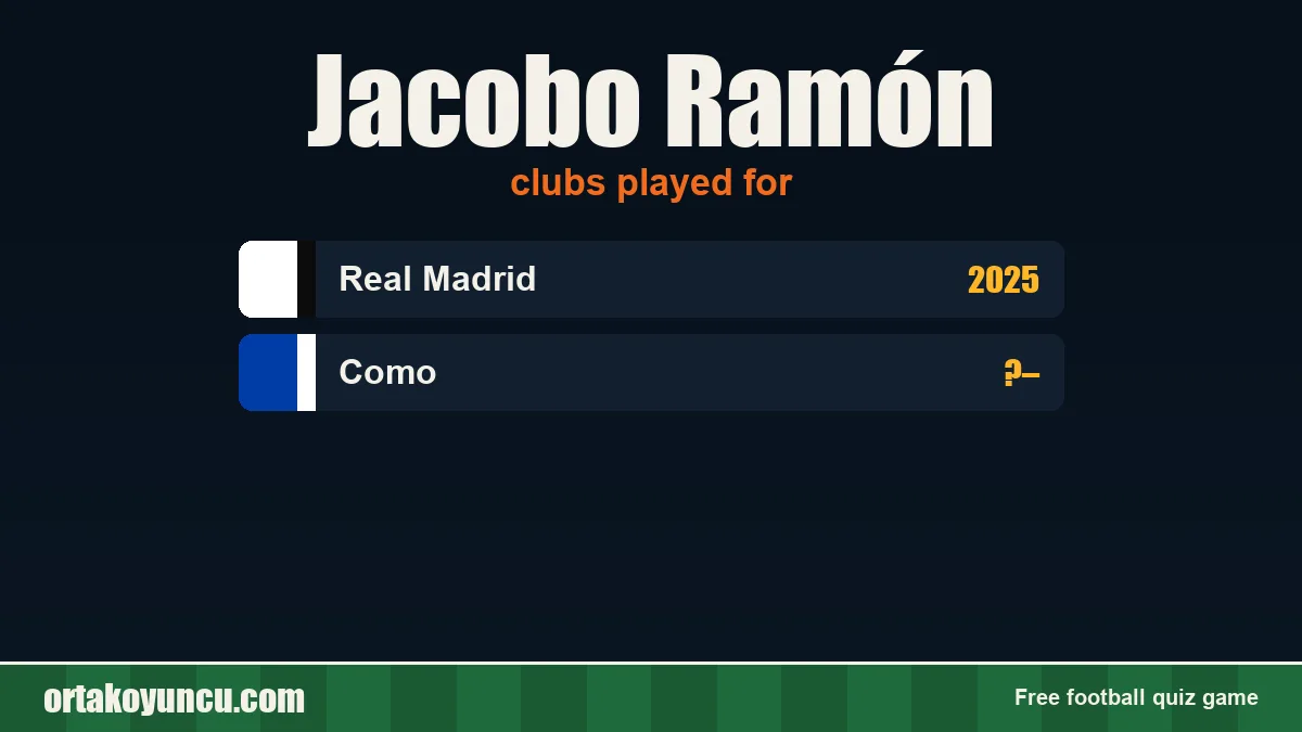 Jacobo Ramón: clubs and years