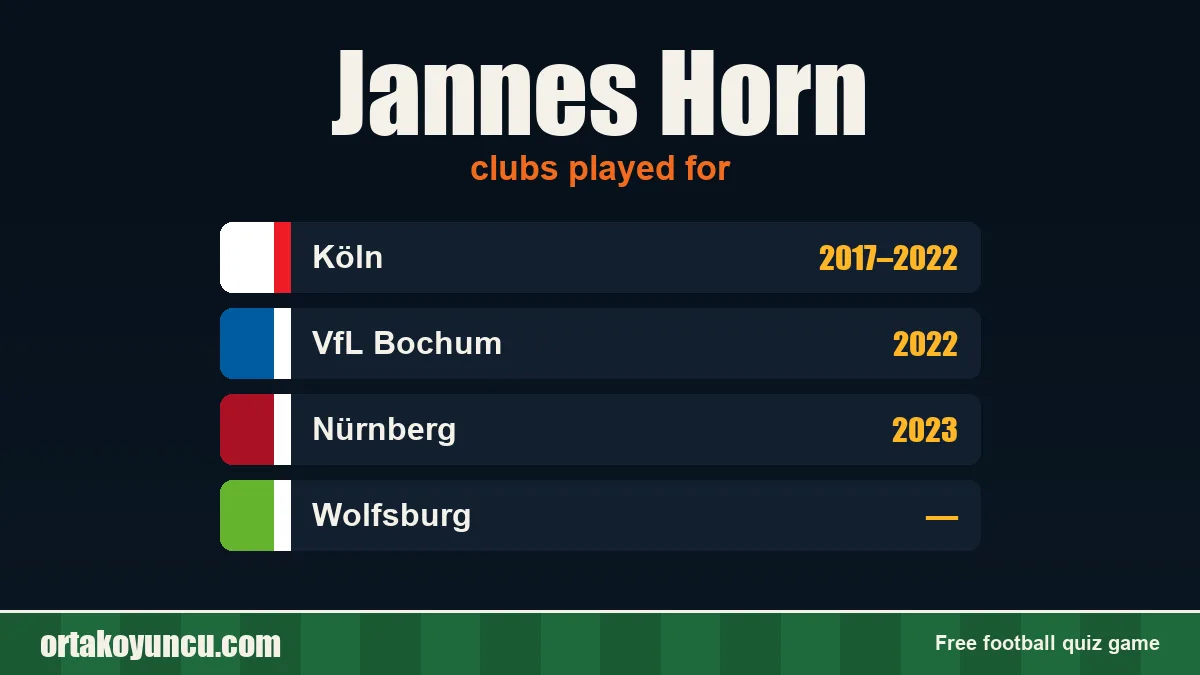 Jannes Horn: clubs and years