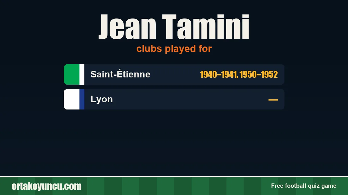 Jean Tamini: clubs and years