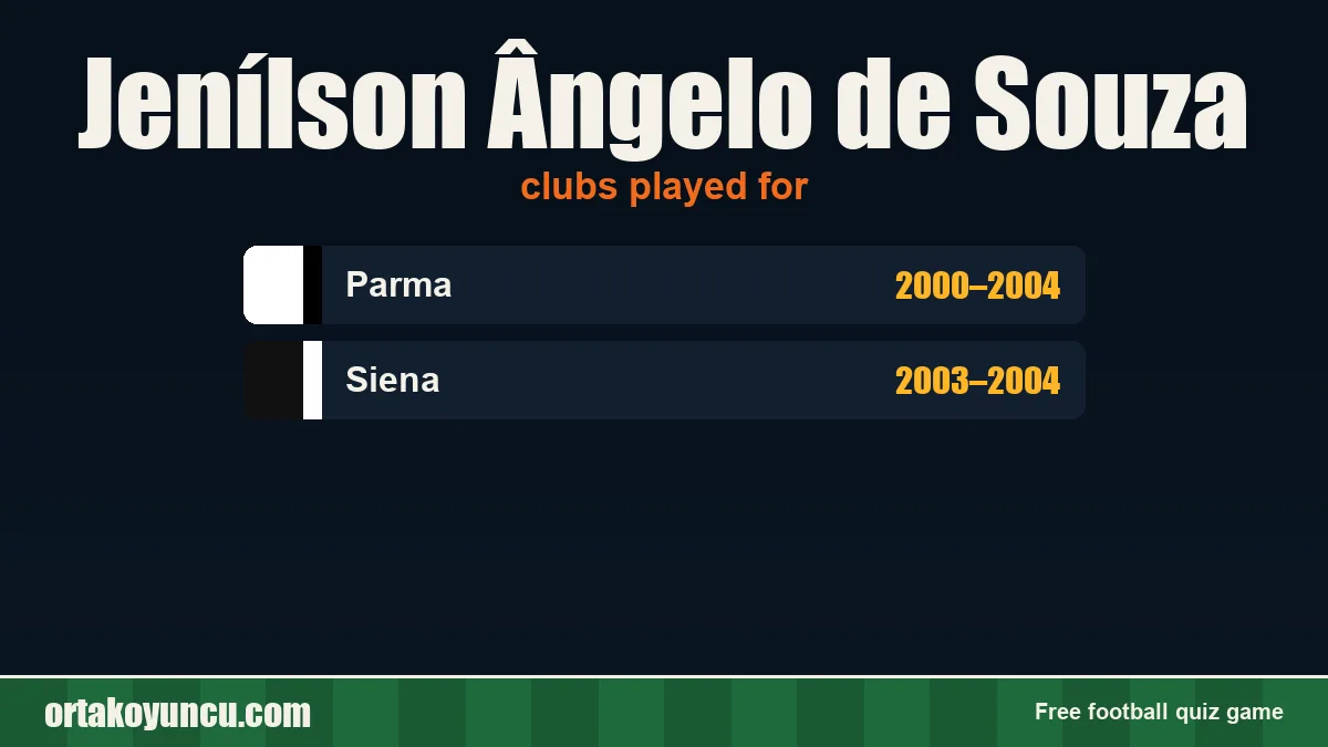 Jenílson Ângelo de Souza: clubs and years