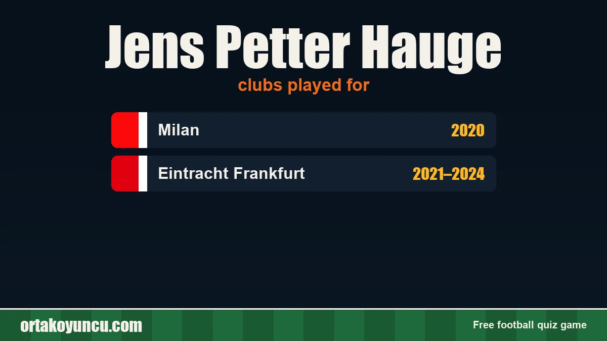 Jens Petter Hauge: clubs and years