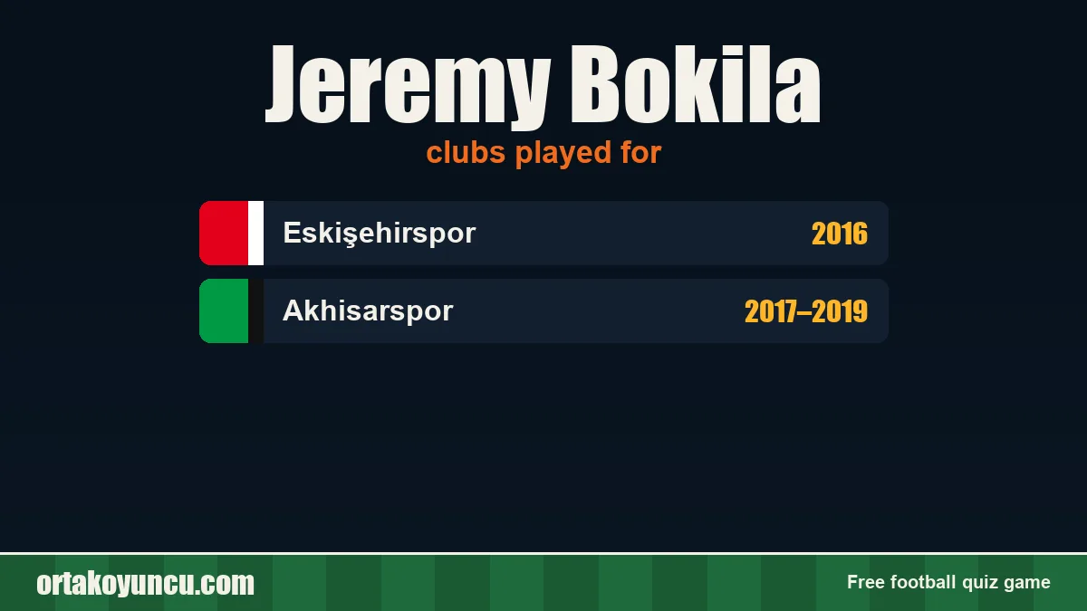 Jeremy Bokila: clubs and years