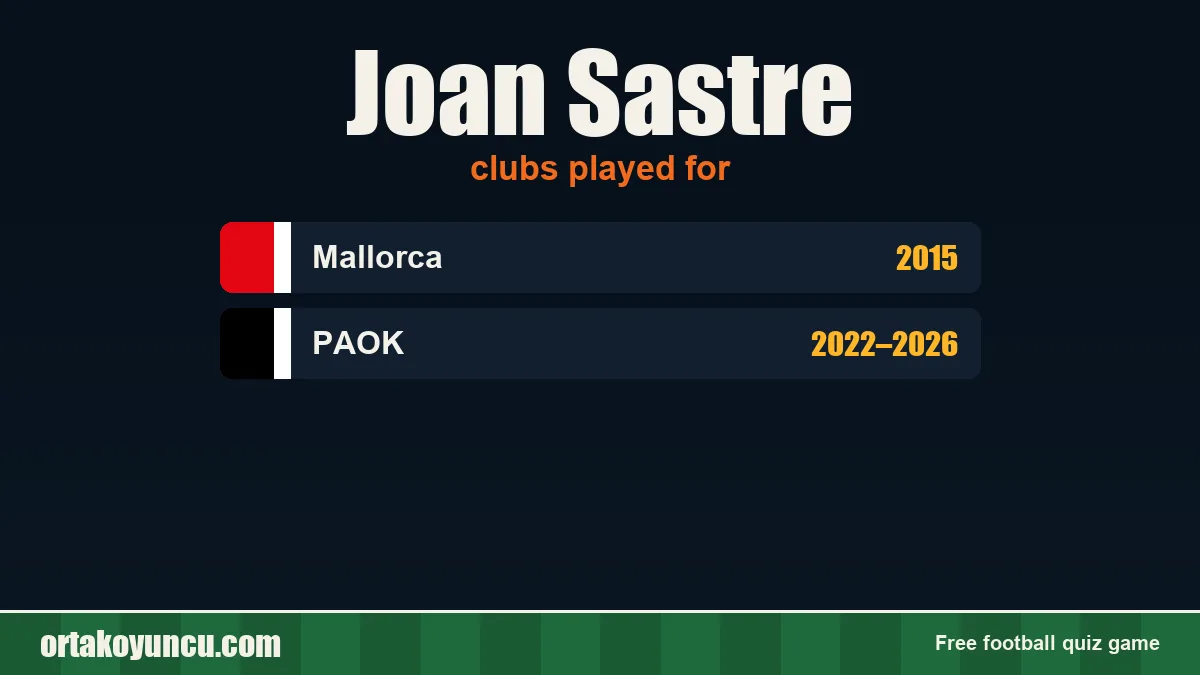 Joan Sastre: clubs and years