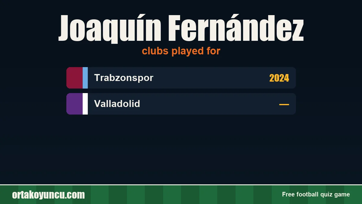 Joaquín Fernández: clubs and years