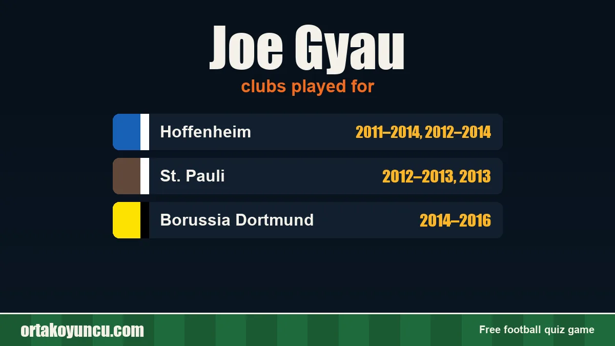 Joe Gyau: clubs and years