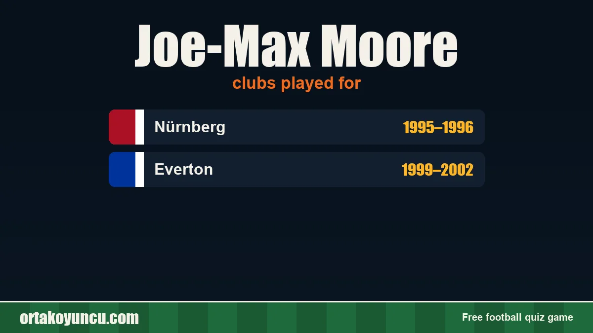 Joe-Max Moore: clubs and years