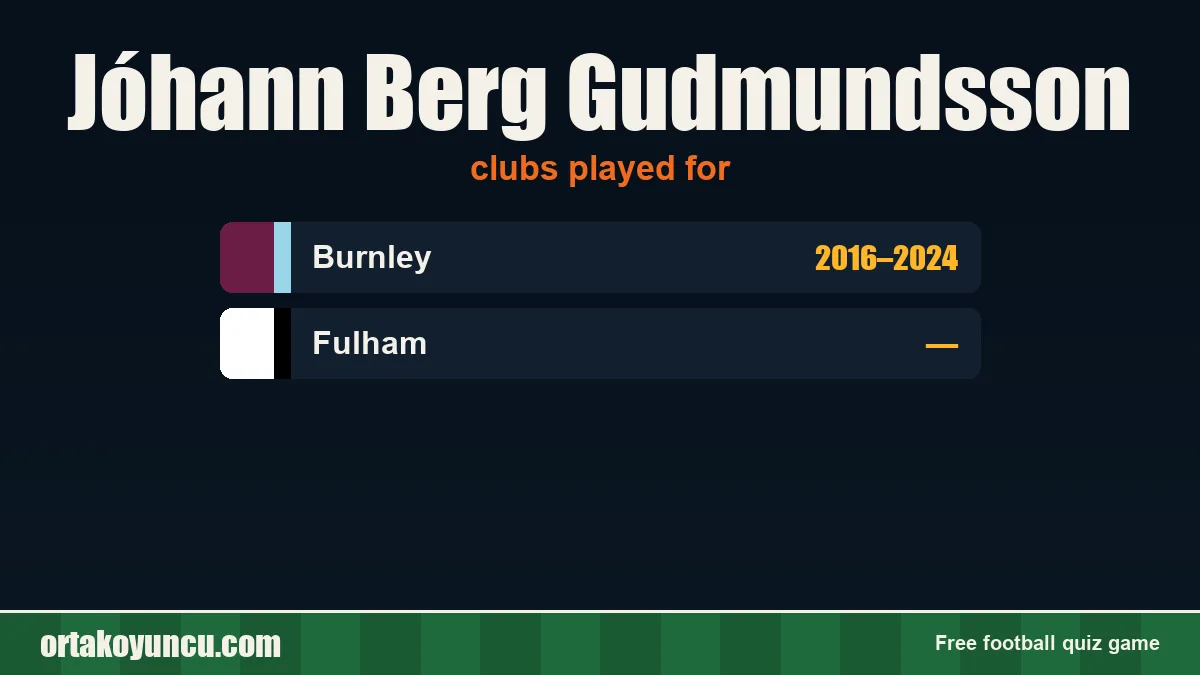 Jóhann Berg Gudmundsson: clubs and years