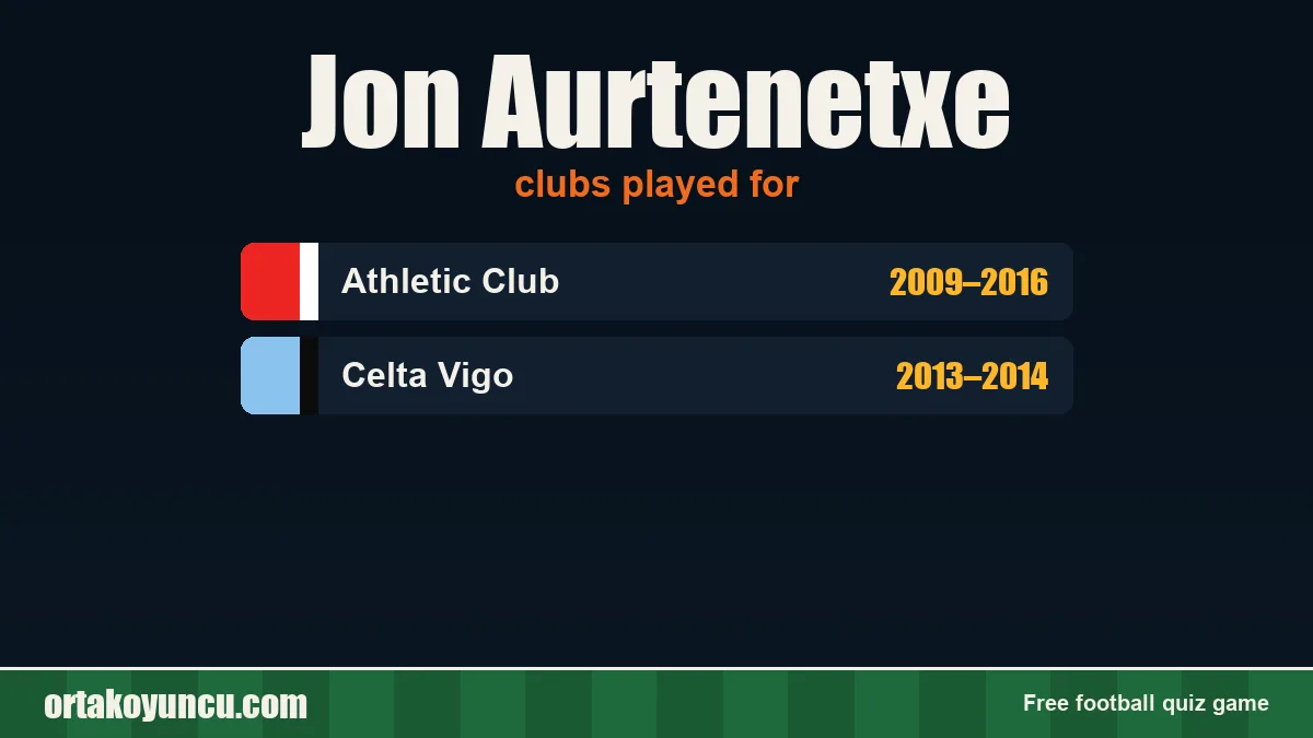 Jon Aurtenetxe: clubs and years