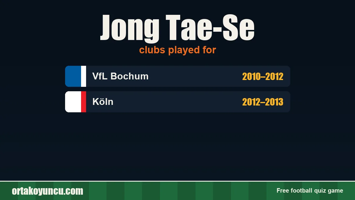 Jong Tae-Se: clubs and years