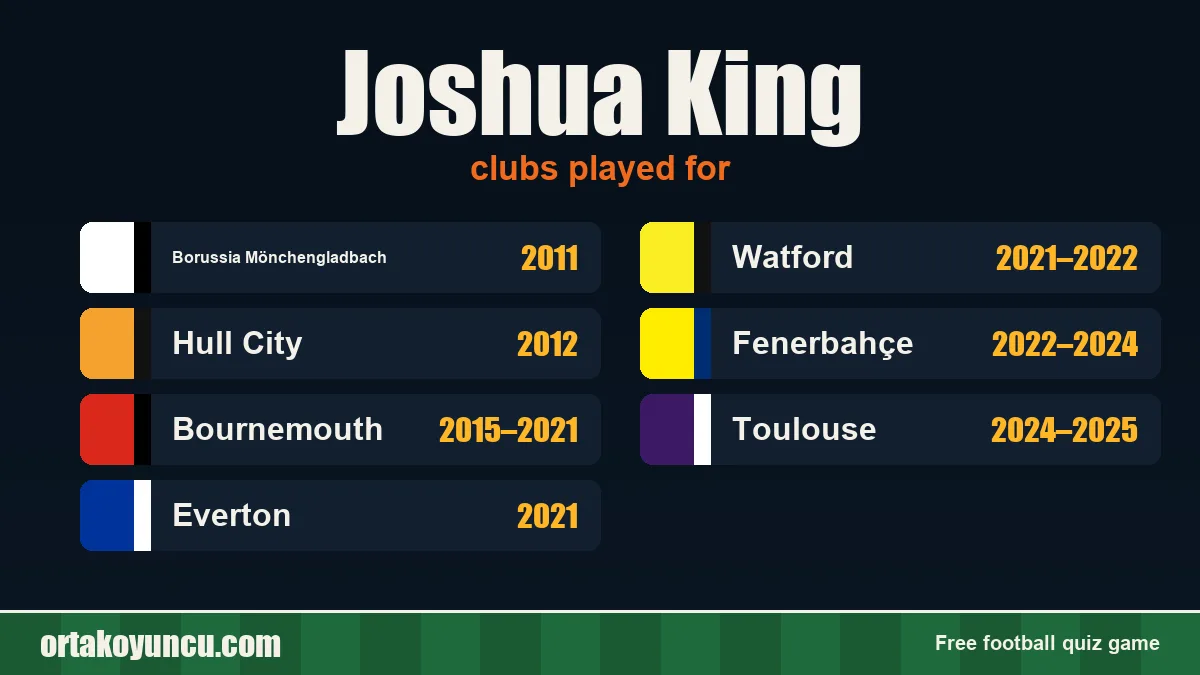 Joshua King: clubs and years