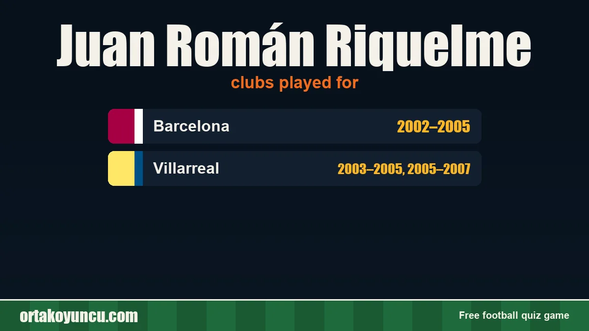 Juan Román Riquelme: clubs and years