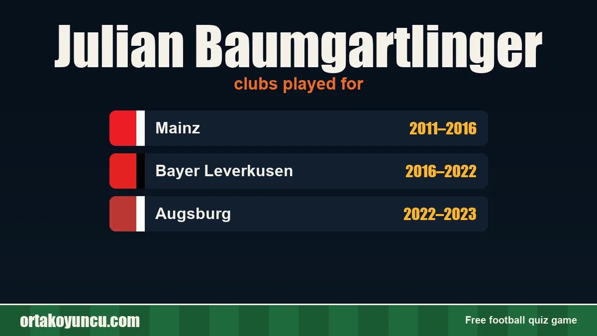 Julian Baumgartlinger: clubs and years
