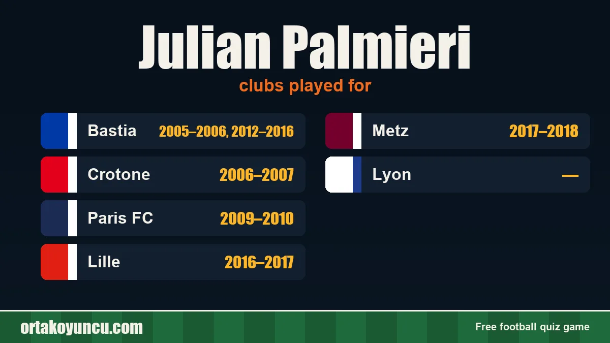 Julian Palmieri: clubs and years