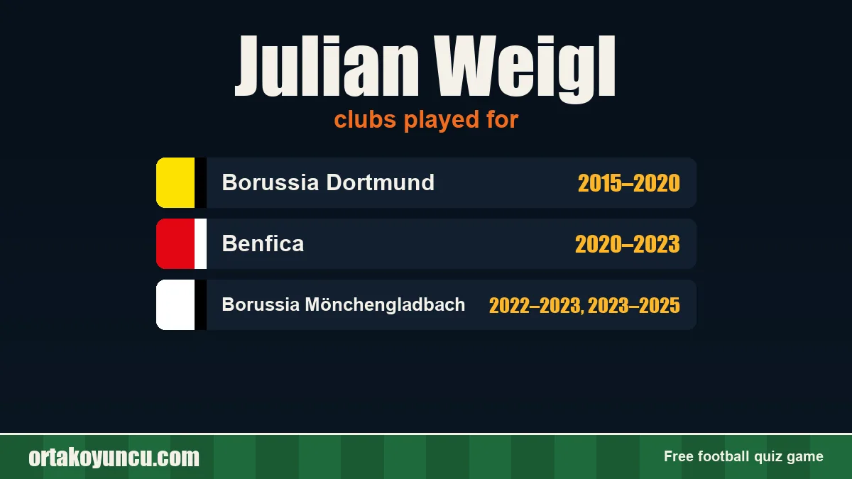 Julian Weigl: clubs and years