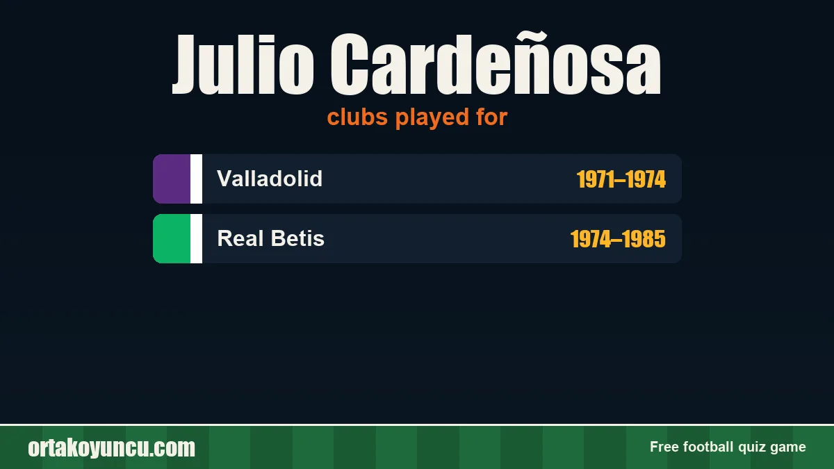 Julio Cardeñosa: clubs and years