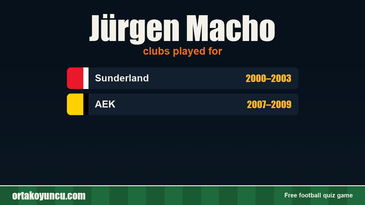 Jürgen Macho: clubs and years