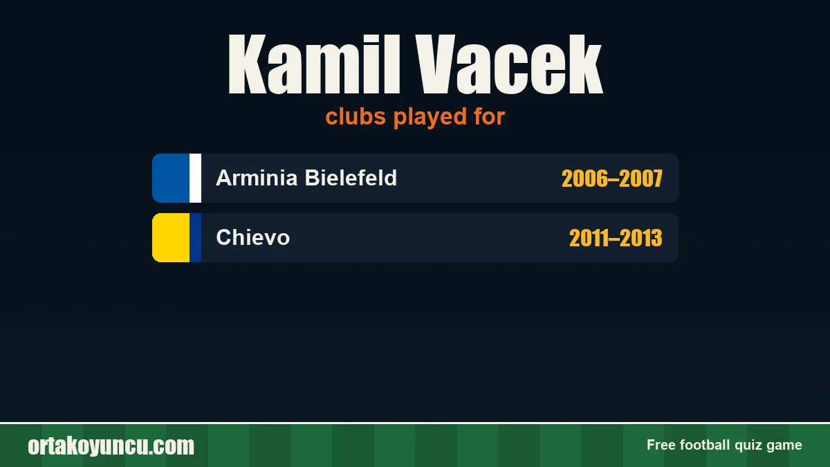 Kamil Vacek: clubs and years