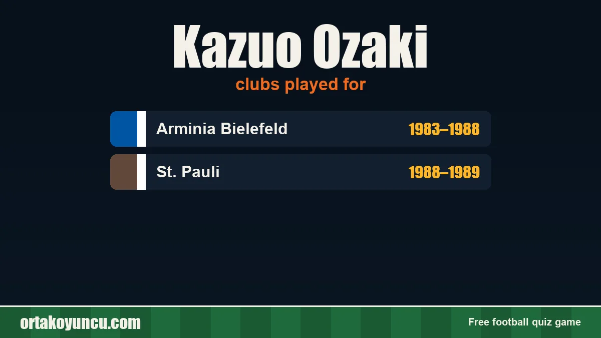 Kazuo Ozaki: clubs and years