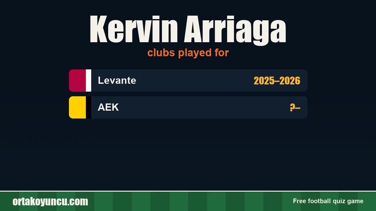 Kervin Arriaga: clubs and years
