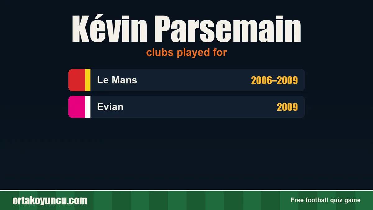 Kévin Parsemain: clubs and years