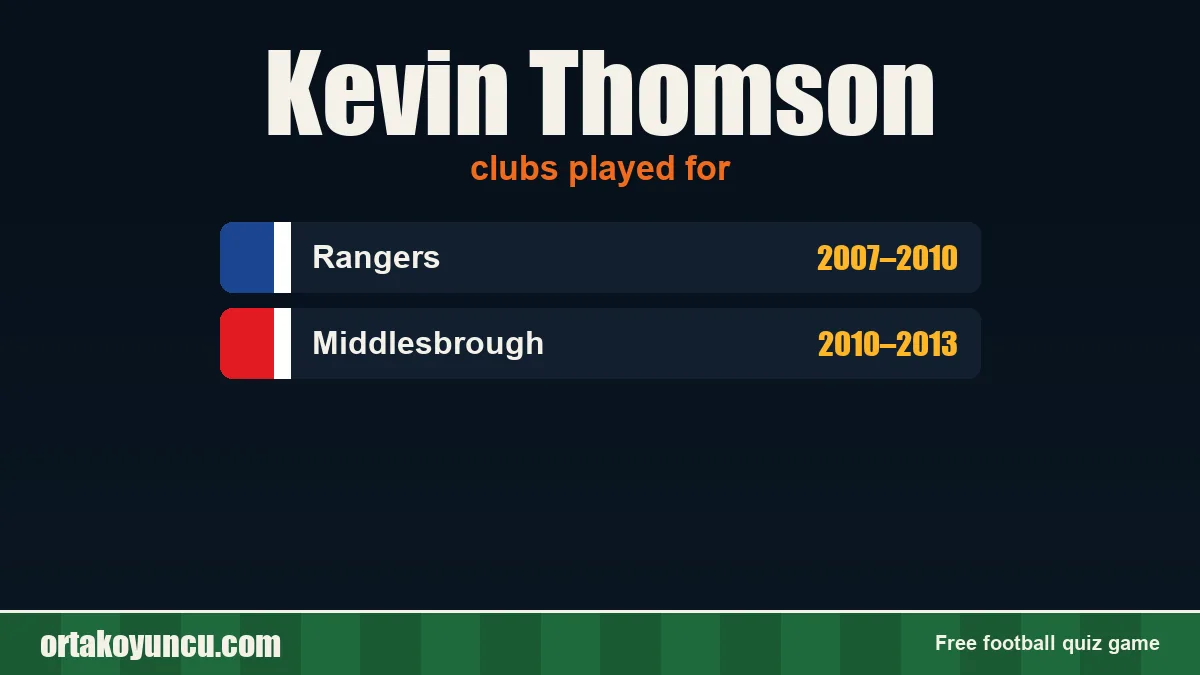 Kevin Thomson: clubs and years
