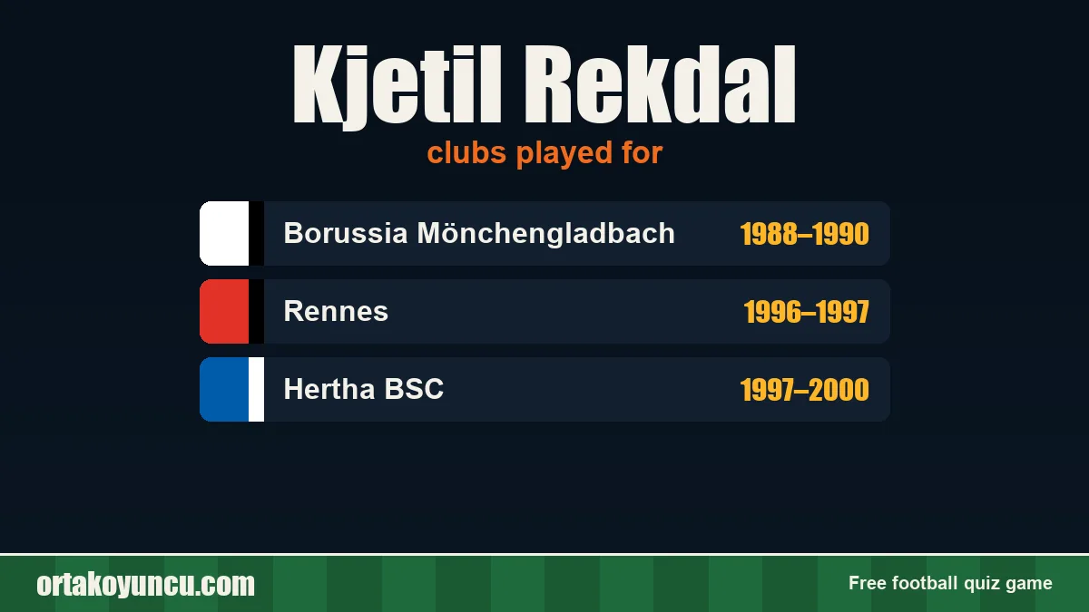 Kjetil Rekdal: clubs and years