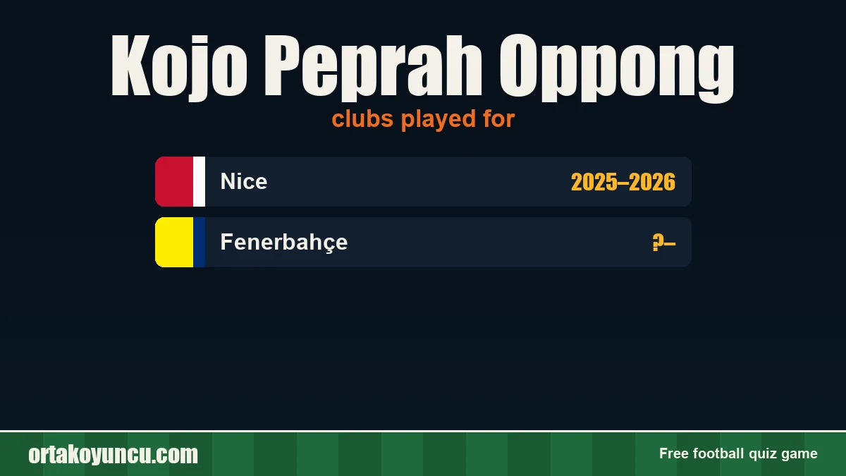 Kojo Peprah Oppong: clubs and years