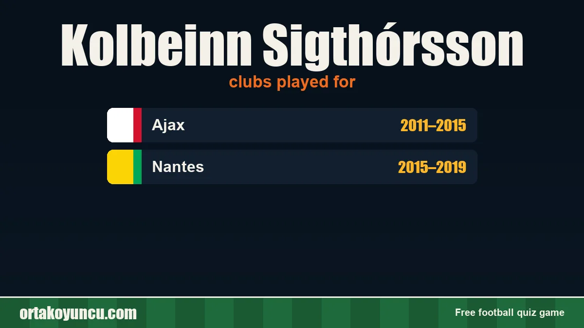 Kolbeinn Sigthórsson: clubs and years