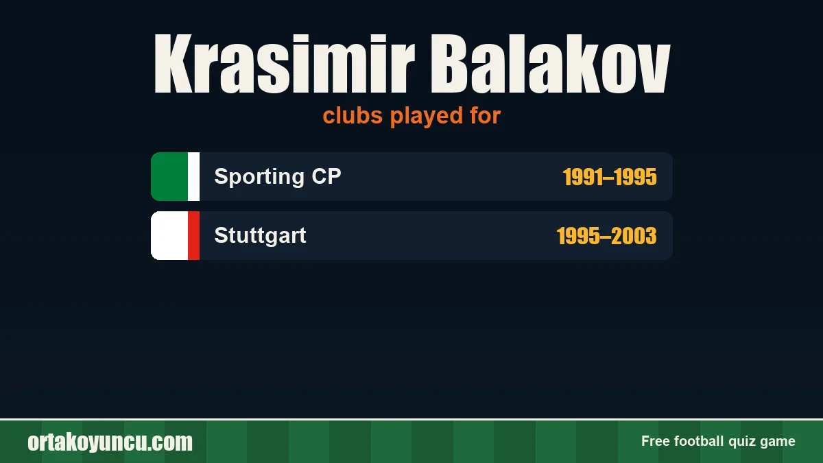 Krasimir Balakov: clubs and years