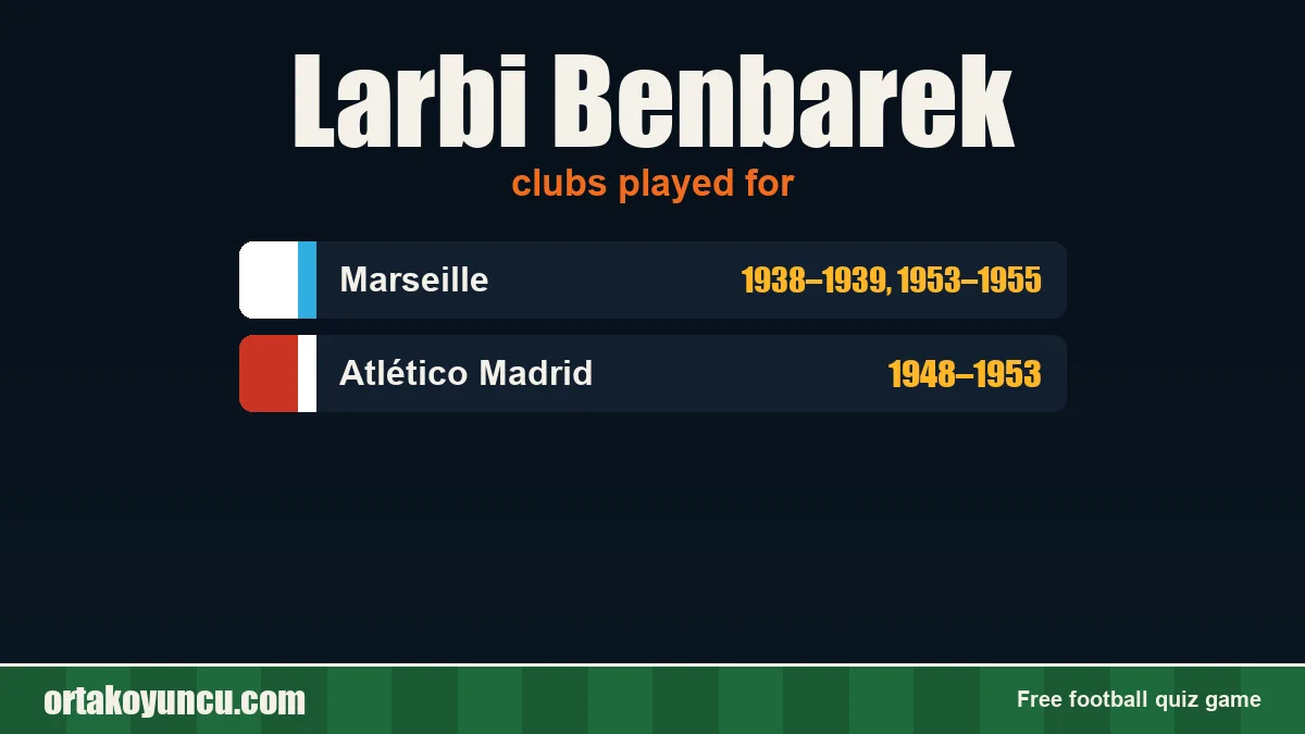Larbi Benbarek: clubs and years