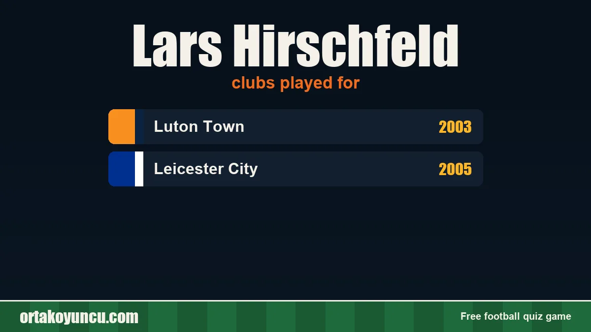 Lars Hirschfeld: clubs and years
