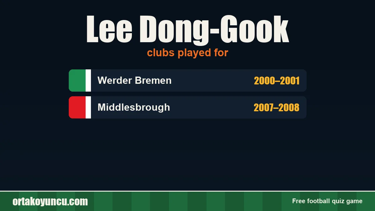 Lee Dong-Gook: clubs and years