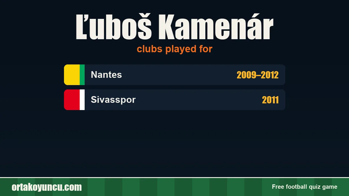 Ľuboš Kamenár: clubs and years