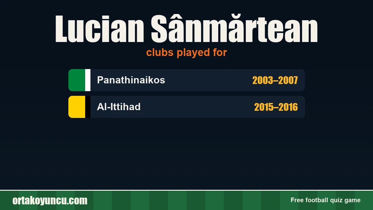 Lucian Sânmărtean: clubs and years