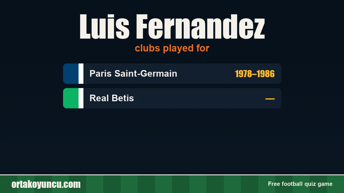 Luis Fernandez: clubs and years