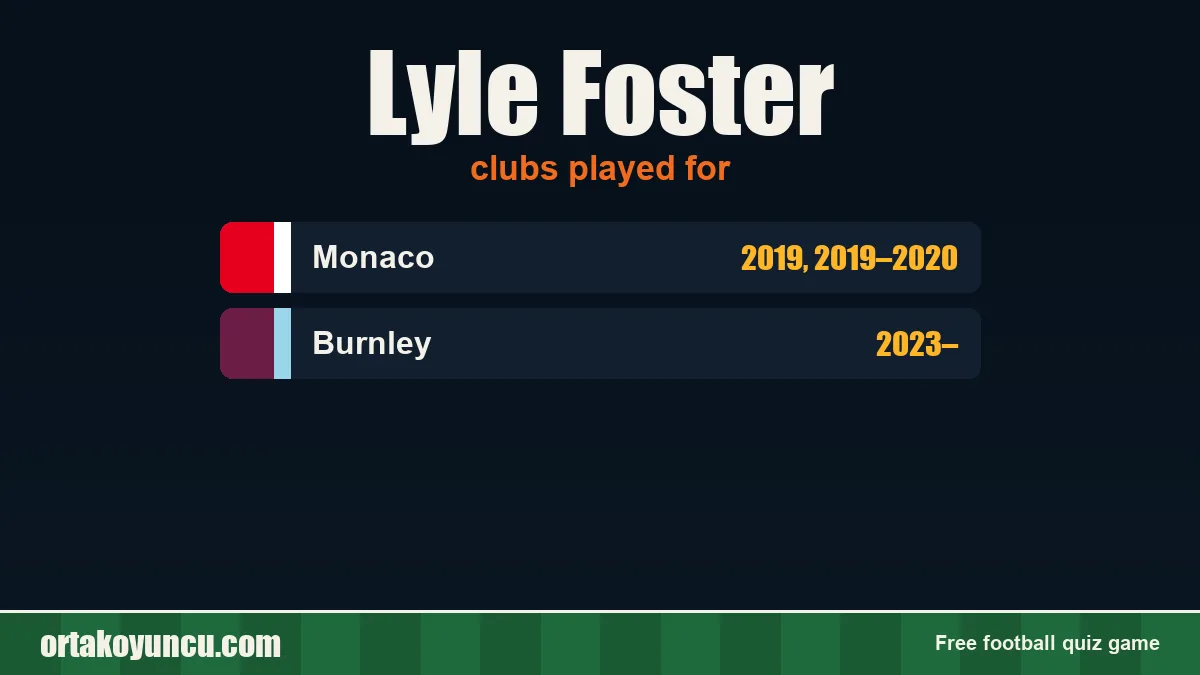 Lyle Foster: clubs and years