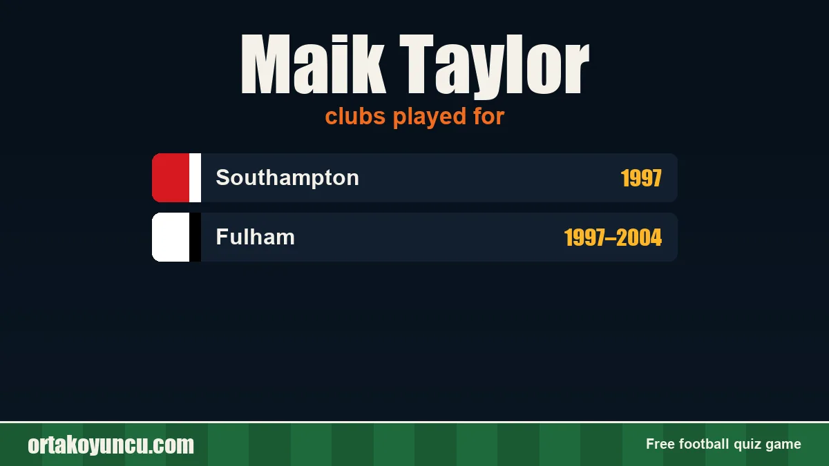 Maik Taylor: clubs and years