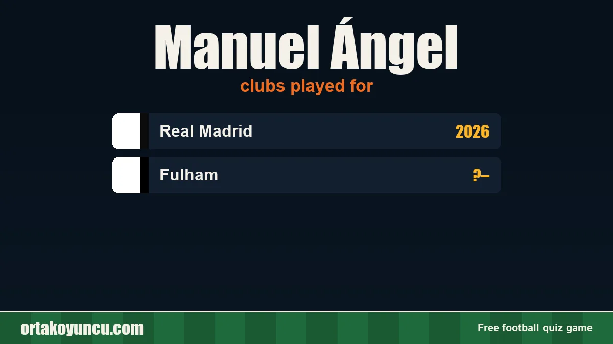 Manuel Ángel: clubs and years