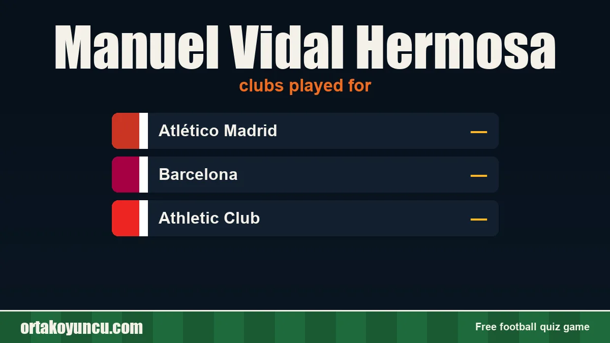 Manuel Vidal Hermosa: clubs and years