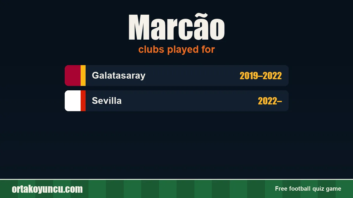 Marcão: clubs and years