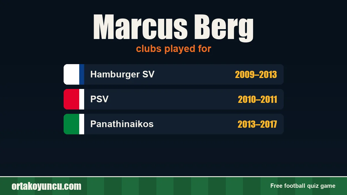 Marcus Berg: clubs and years