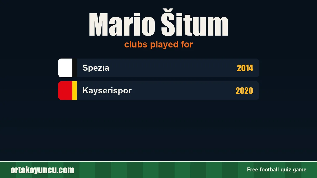 Mario Šitum: clubs and years