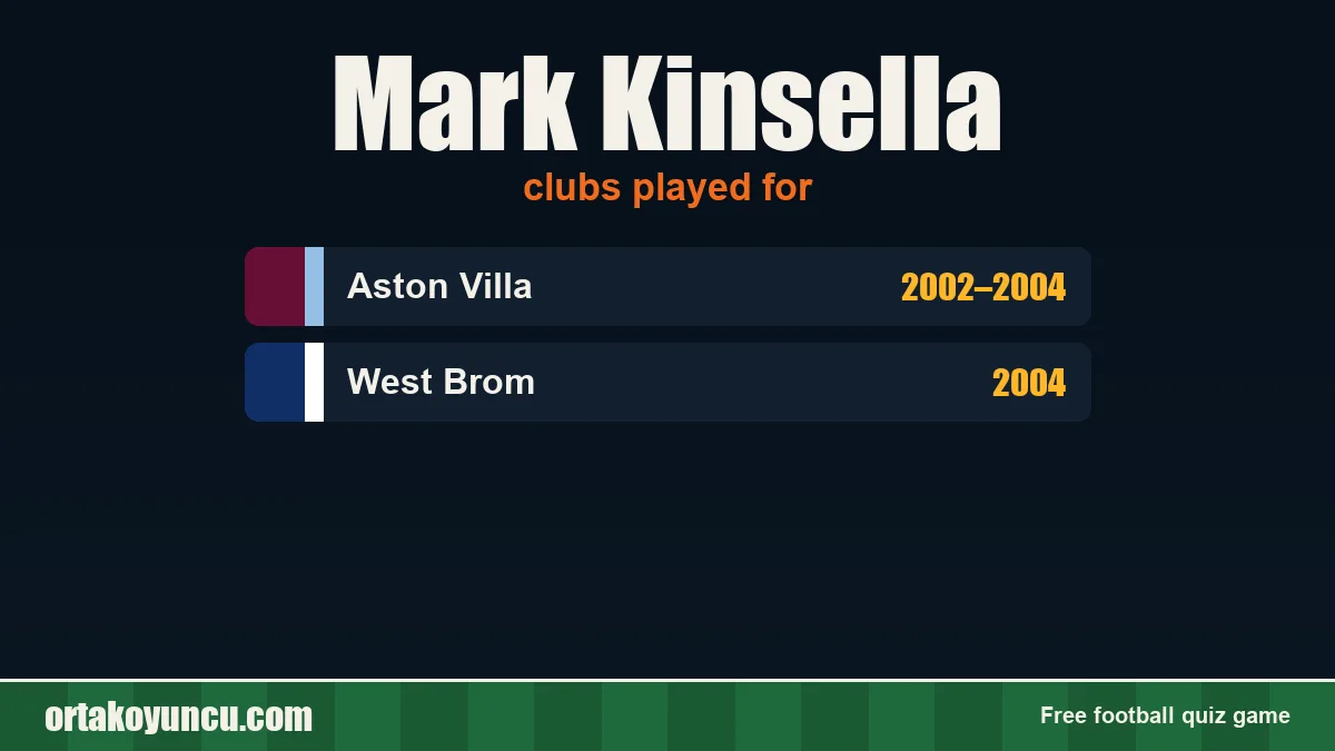 Mark Kinsella: clubs and years