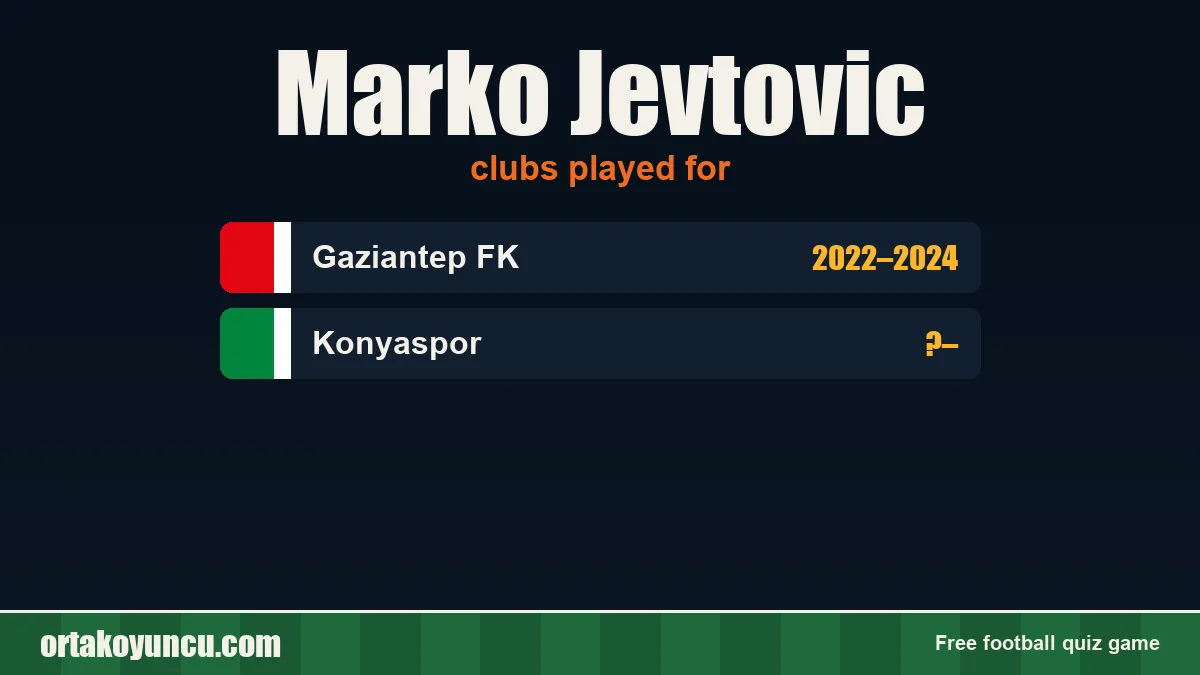 Marko Jevtovic: clubs and years