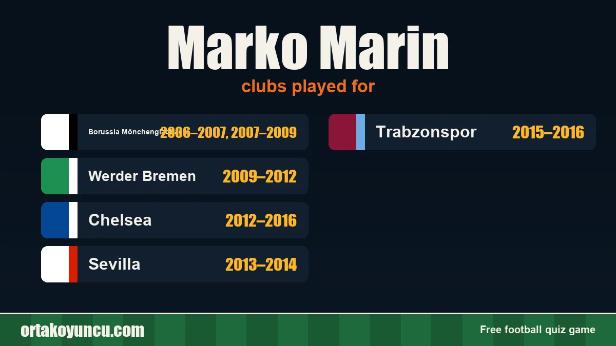 Marko Marin: clubs and years